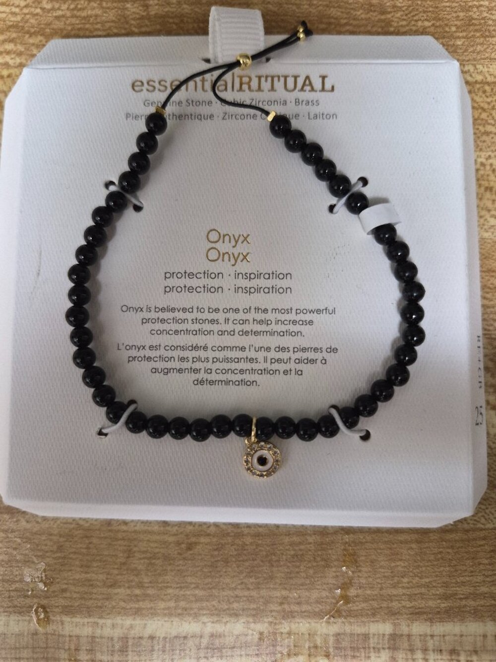 Black Onyx bracelet with charm